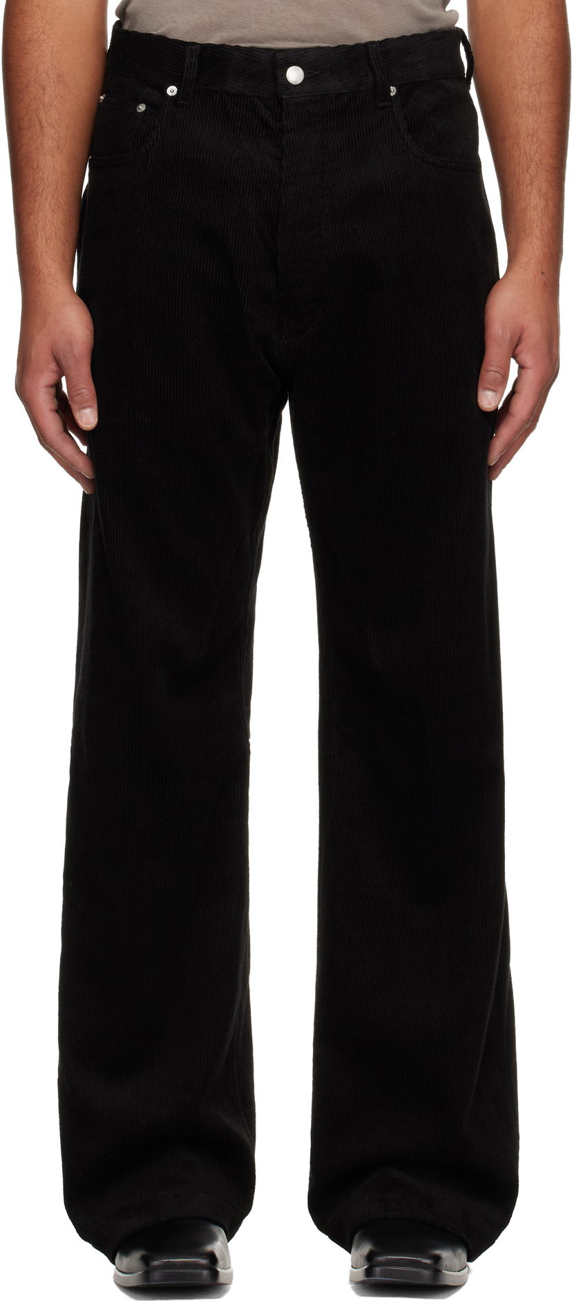 Bukser Rick Owens Corduroy Concordians Geth Trousers Sort | RU02E1333 MLC9