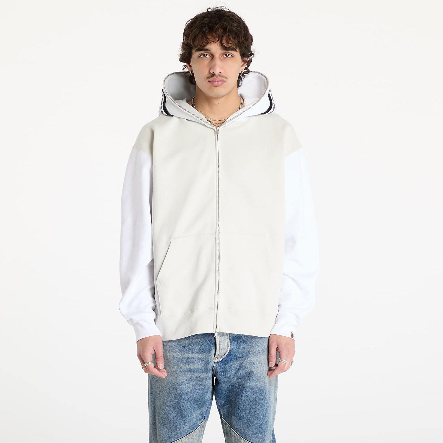 Sweatshirt BAPE Shark Full Zip Hoodie Hvid | 001ZPK701311M GRA, 0