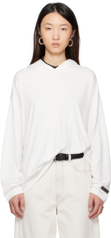 Sweatshirt Fear of God Fear of God ESSENTIALS Long Sleeve Hoodie Hvid | 125SP257044FW, 0