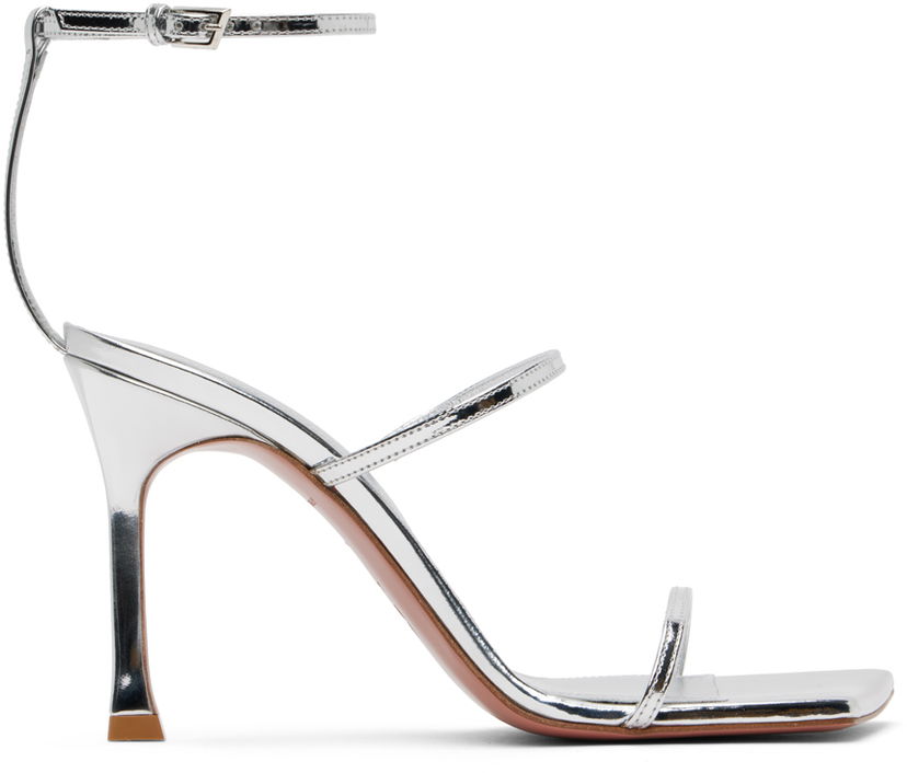 Tilbehør Amina Muaddi Amina Muaddi Maya Heeled Sandals Metalisk | MAYA SANDAL SR PATENT