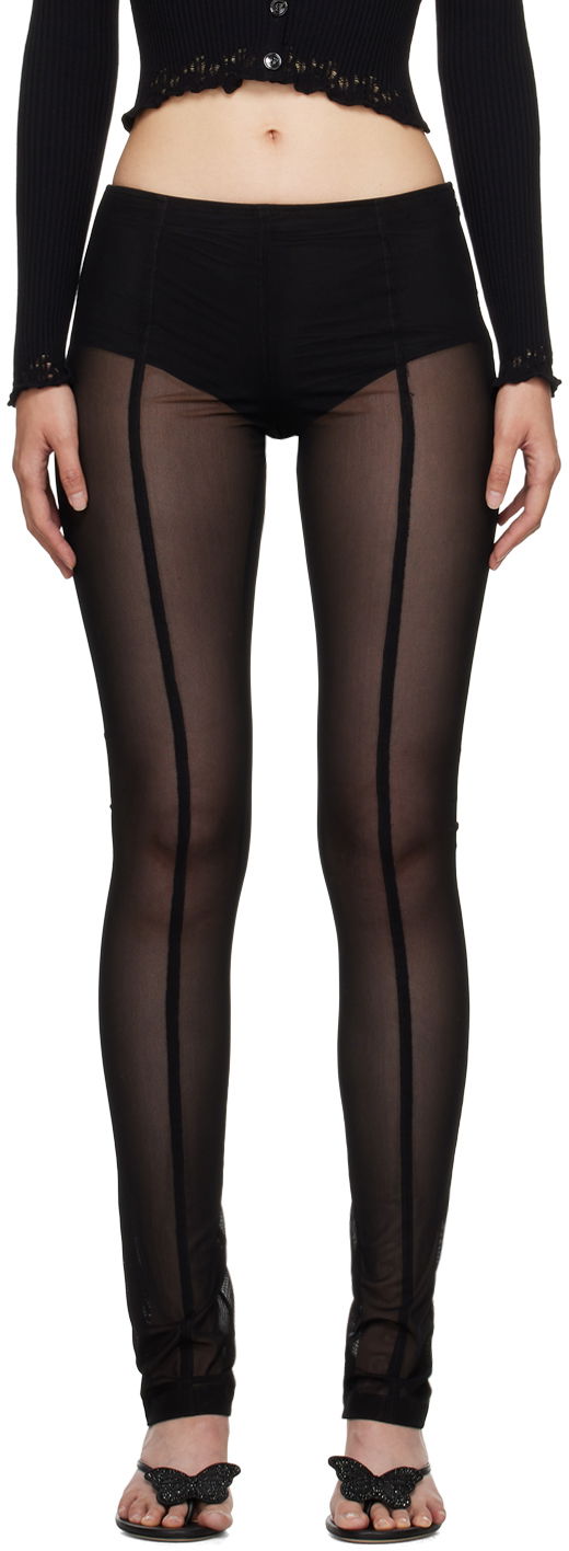 Leggings Blumarine Blumarine Sheer Panel Leggings Sort | A344P013A, 0