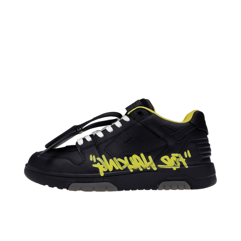 Sneakers og sko Off-White Out Of Office "OOO" Low Tops For Walking Black Yellow Sort | OMIA189S22LEA0031018