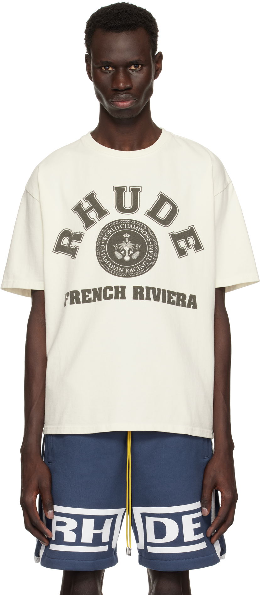 T-shirt Rhude Rhude French Riviera Graphic T-Shirt Hvid | RHPS25TT08012