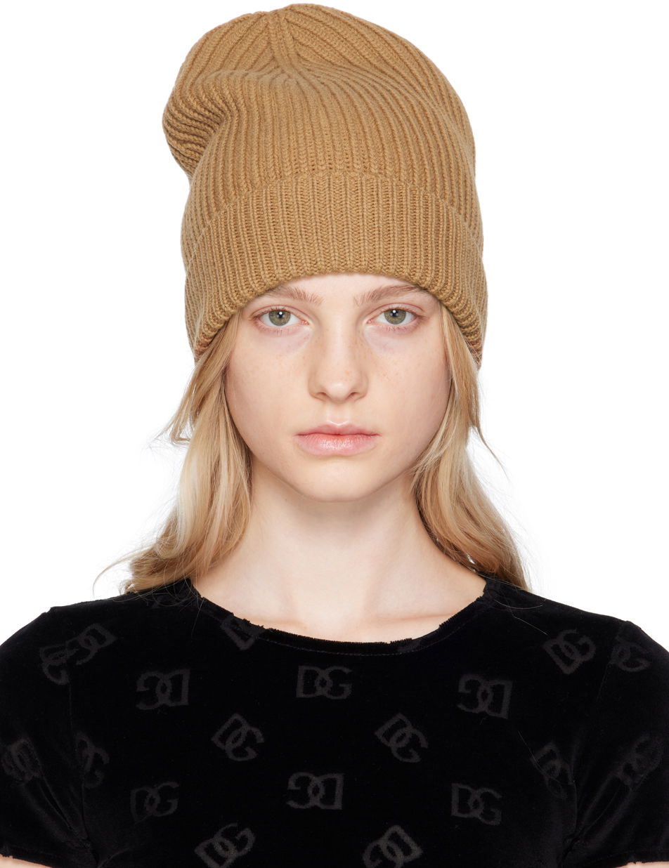 Beanie Dolce & Gabbana Beige Ribbed Beanie Beige | FXL68T JFMU9, 0