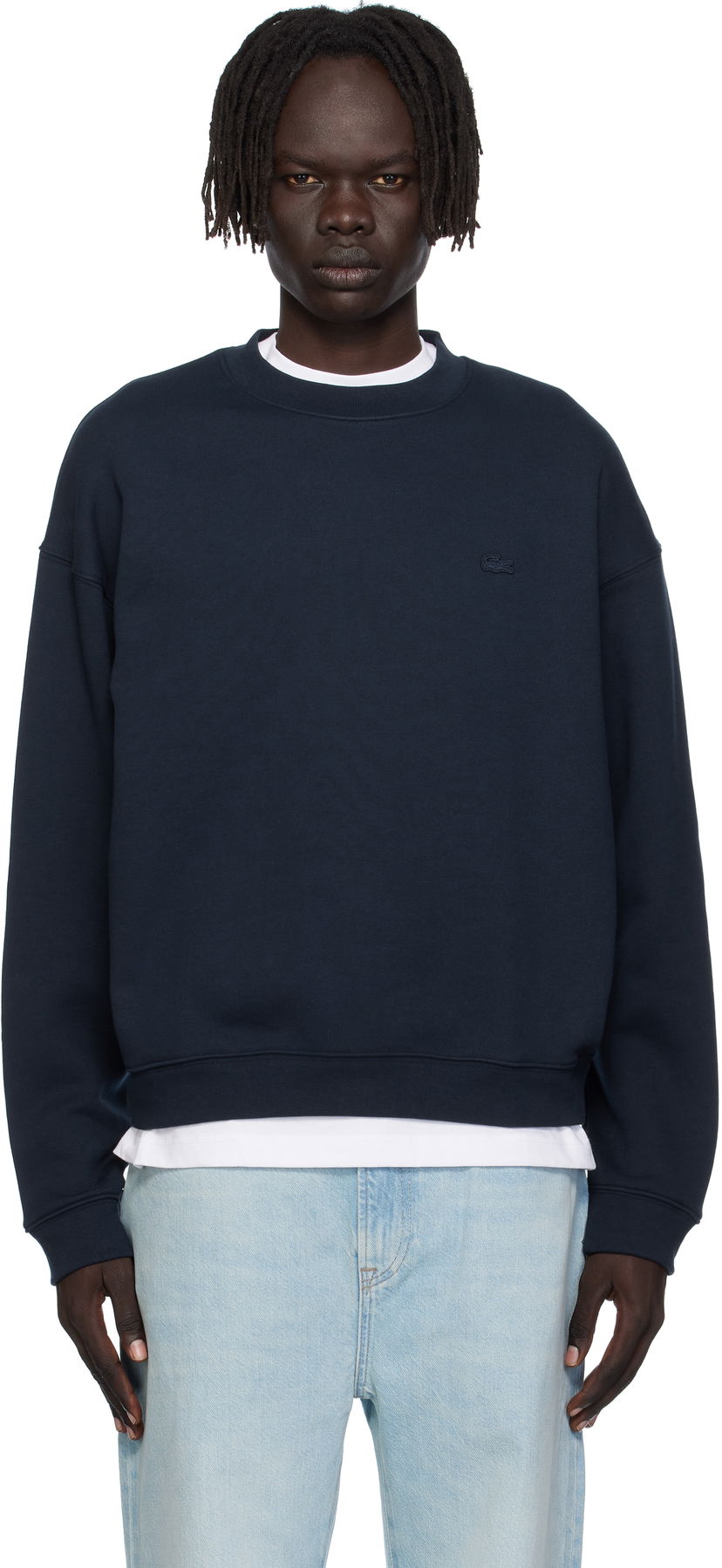 Sweatshirt Lacoste Lacoste Croc Signature Sweatshirt Mørkeblå | SH7745_166