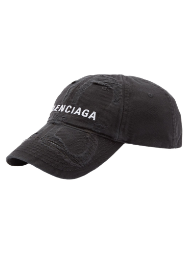 Kasket Balenciaga Distressed Logo Cap Sort | 719282-410B2-1077