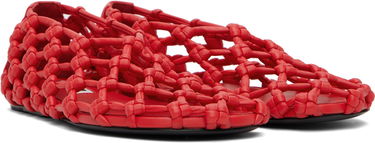 Tøj Jil Sander Jil Sander Hand-Knotted Ballerina Flats Rød | J15WZ0027_P5810, 3