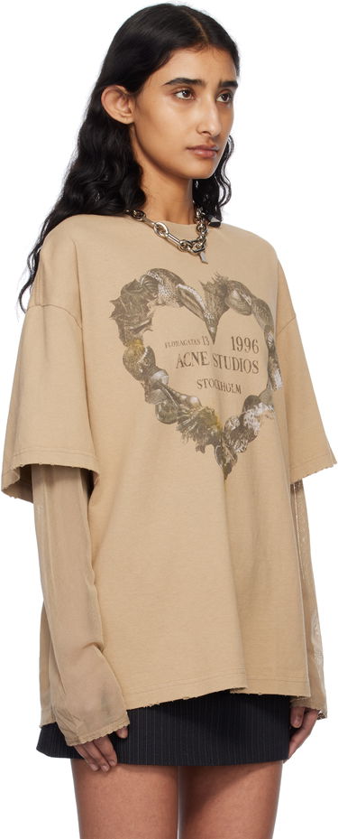 T-shirt Acne Studios Acne Studios Layered Poodle Print T-Shirt Lilla | AL0454-, 4