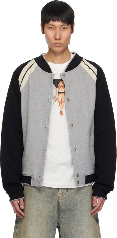 Bomberjakke Palm Angels Palm Angels Varsity Bomber Jacket Grå | PMEK010S25FAB0010810, 0