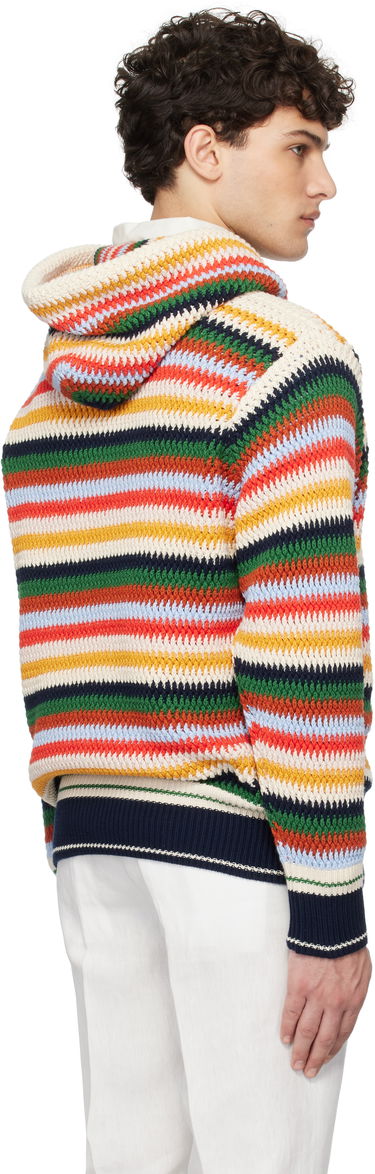 Sweater Orlebar Brown Kirk Striped Knit Hoodie Flerfarvet | 280040, 2