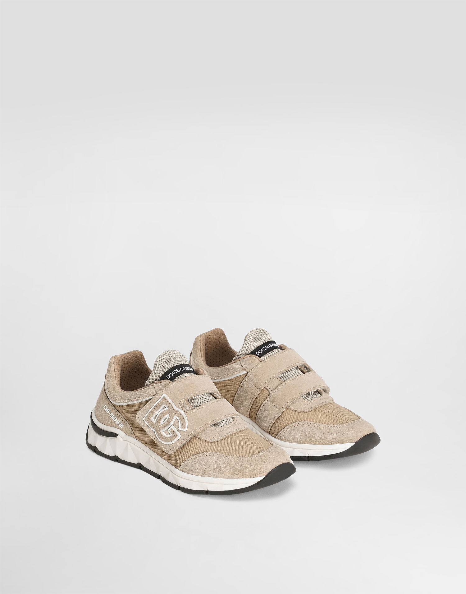 Tilbehør Dolce & Gabbana Dolce & Gabbana Dg Running Mesh And Split Leather Beige | DA5187AA9548B183, 1