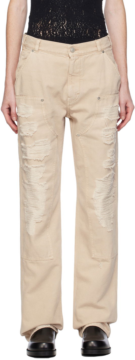 Bukser 1017 ALYX 9SM Destroyed Trousers Beige | AAUPA0411FA01, 0