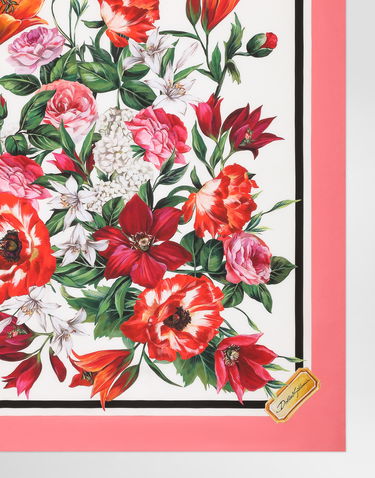Tørklæde Dolce & Gabbana Dolce & Gabbana Silk Twill Floral Print Square Scarf Lyserød | FN090RGDC7AHA5QX, 3