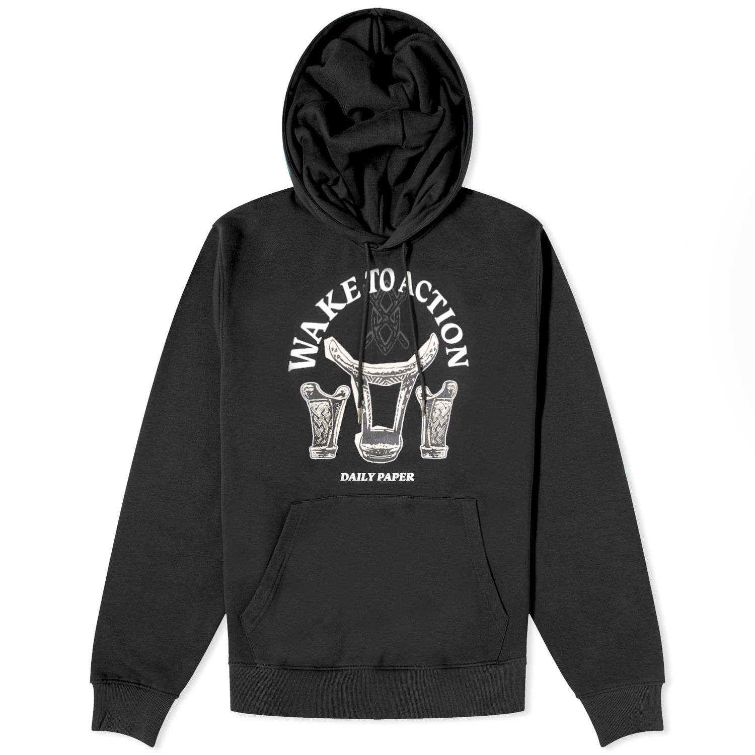 Sweatshirt DAILY PAPER Rivo Popover Hoodie Sort | 2321201, 0