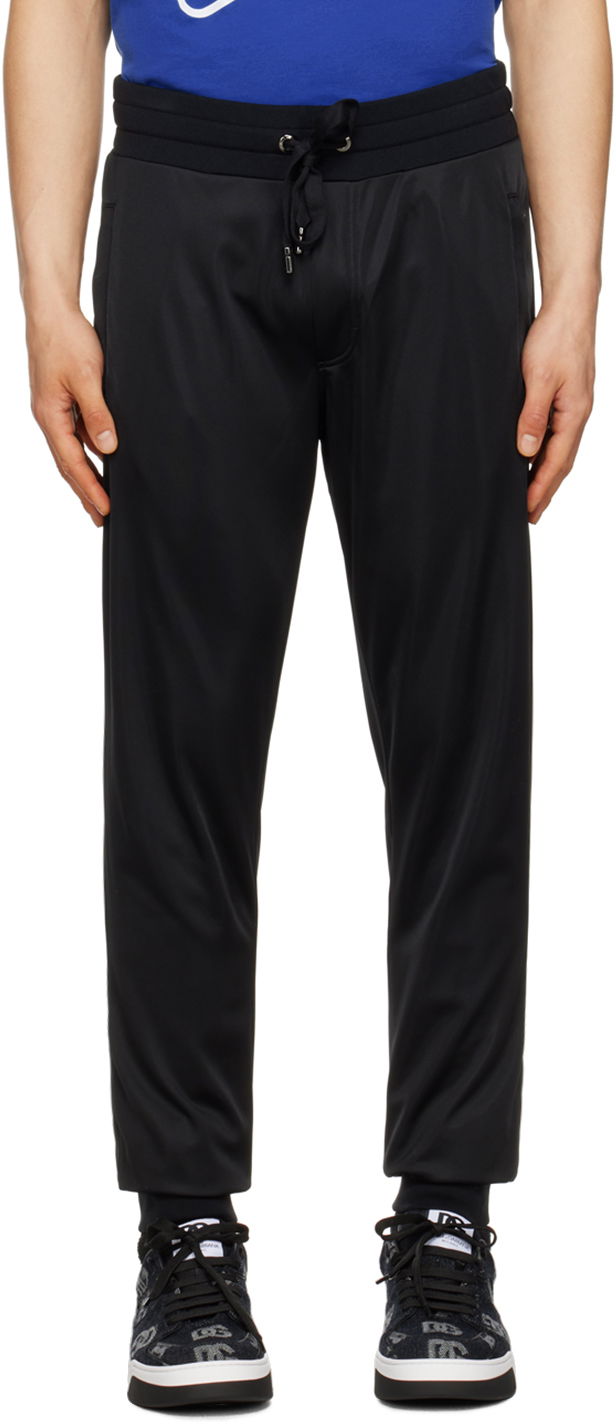 Joggingbukser Dolce & Gabbana Black Drawstring Sweatpants Sort | GVXQHTHU7B0, 0