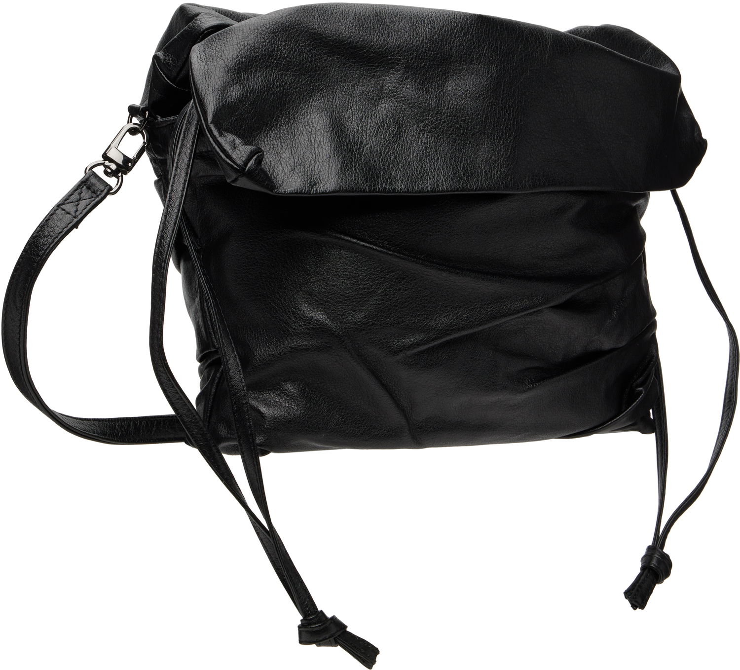Skuldertaske Yohji Yamamoto YOHJI YAMAMOTO Drape Leather Shoulder Bag Sort | DP-I33-791, 1