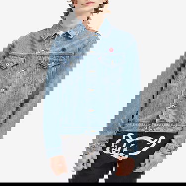 Jakke BBC IceCream ICECREAM Check Lined Denim Trucker Jacket, Size Large Blå | IC24411-BLU, 2