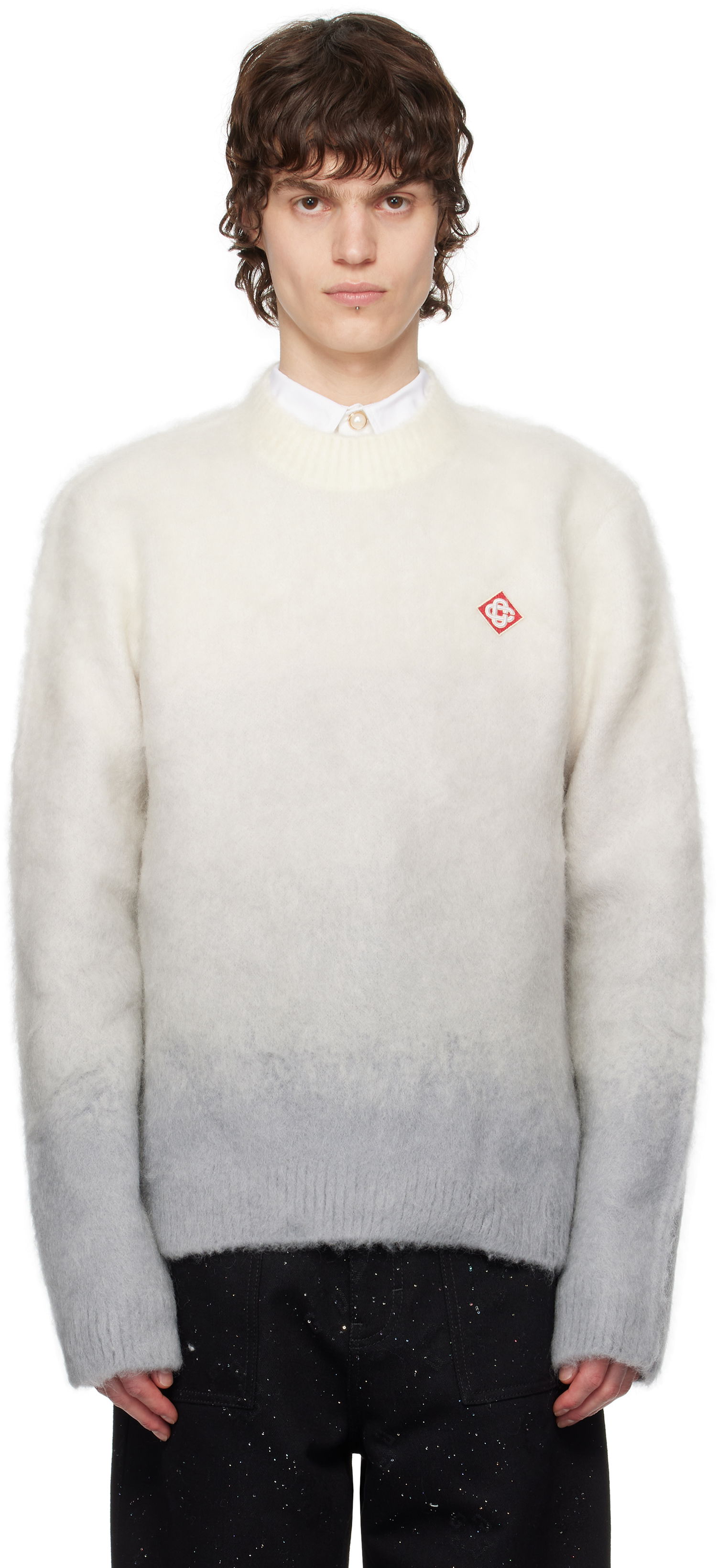 Sweater Casablanca Casablanca Gradient Mohair Sweater Hvid | MPS25-KW-840-01, 0