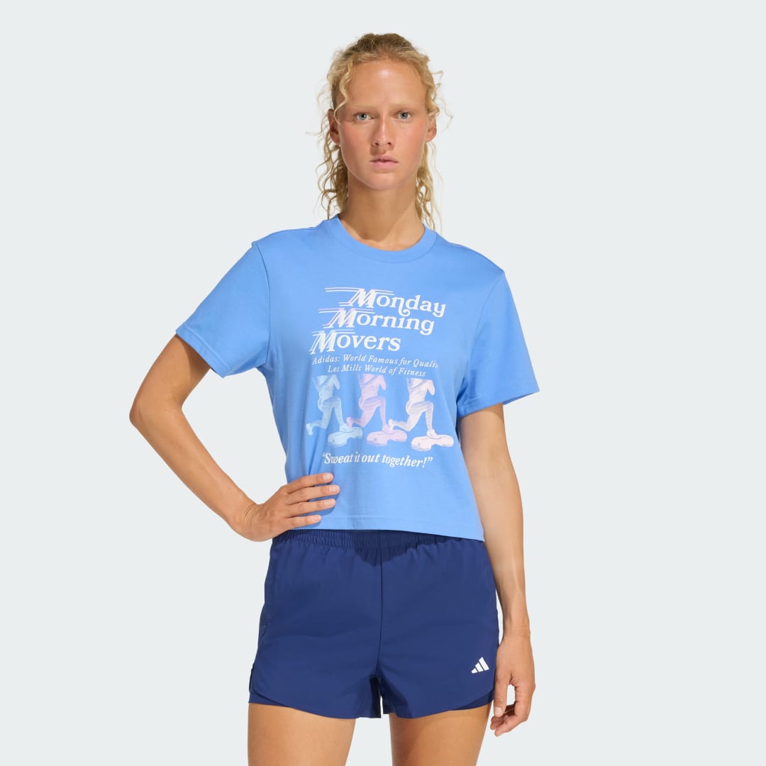 T-shirt adidas Performance Les Mills Movers Graphic Training Tee Blå | KE7816, 0