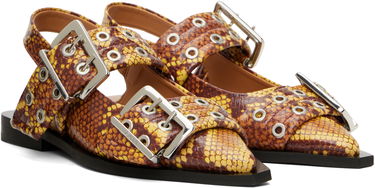Kjole GANNI GANNI Feminine Buckle Flats Gul | S2940, 3