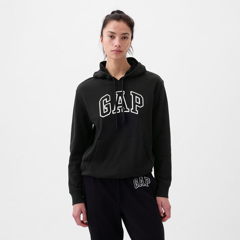 Sweatshirt GAP Pullover Logo Hoodie True Black V2 Sort | 870537-02
