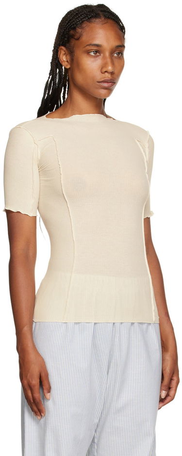 T-shirt Baserange Fitted Short Sleeve T-Shirt Beige | TTO3-RB-000, 4