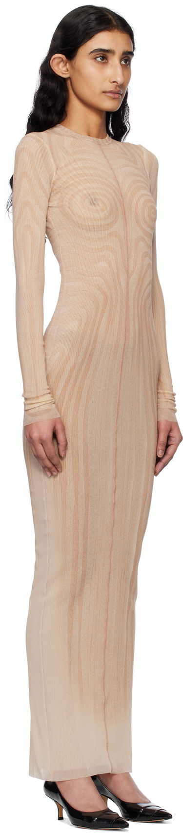 Kjole Jean Paul Gaultier Jean Paul Gaultier 'The Long Spirale' Maxi Dress Beige | 25/34-F-RO390-T587-2026, 1
