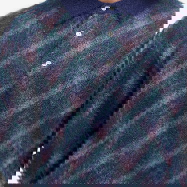 Sweater BEAMS Long Sleeve Jacquard Knit Polo Shirt Blå | 3812-0028-156-79, 5