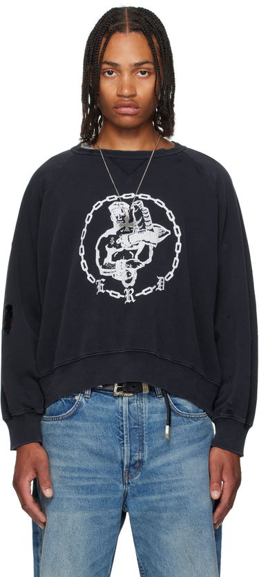 Sweatshirt Enfants Riches Déprimés Enfants Riches Déprimés En Chaine Raglan Crewneck Sweatshirt Mørkeblå | 020-468, 0