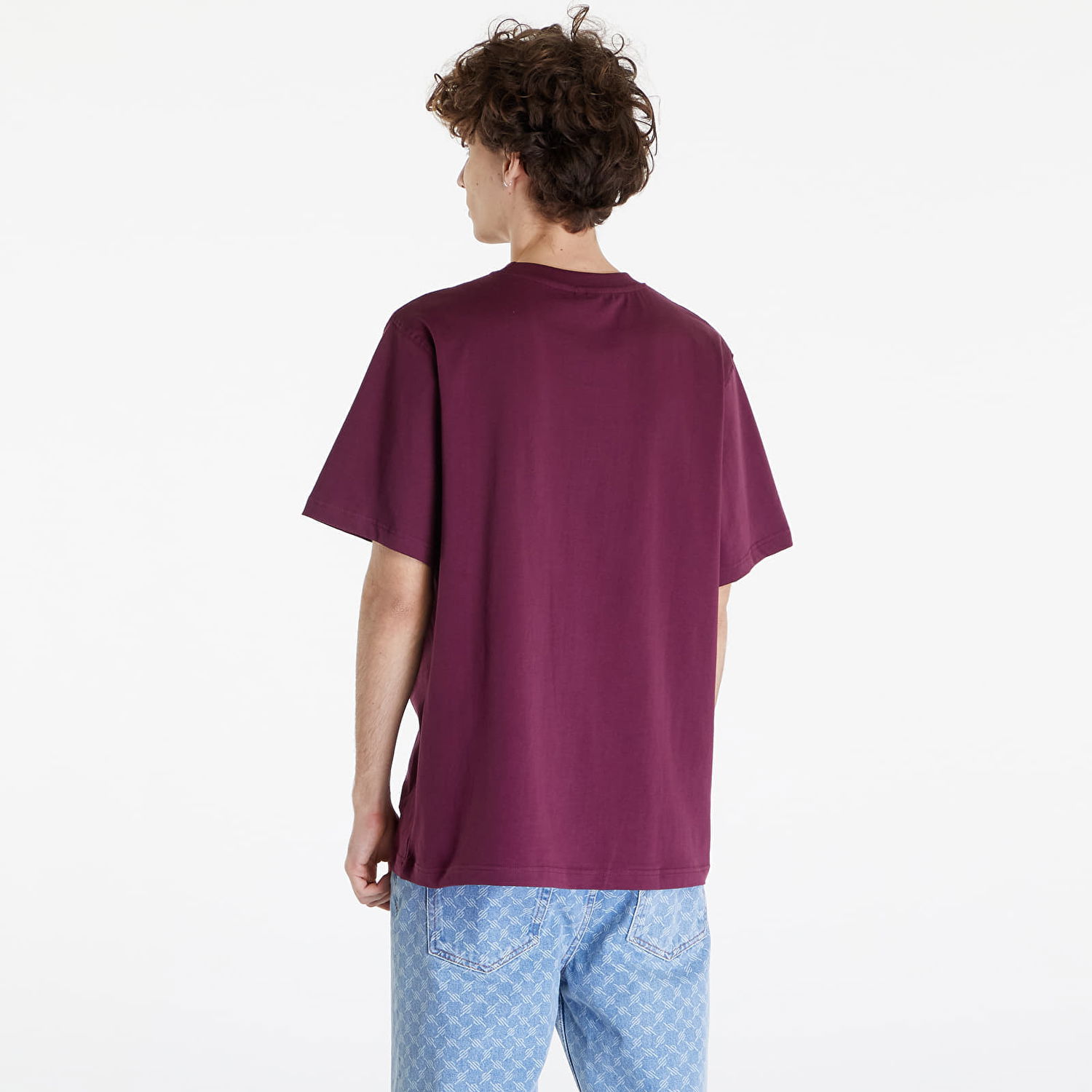 T-shirt Queens Essential T-Shirt With Tonal Print Red Bourgogne | QNS_010, 1
