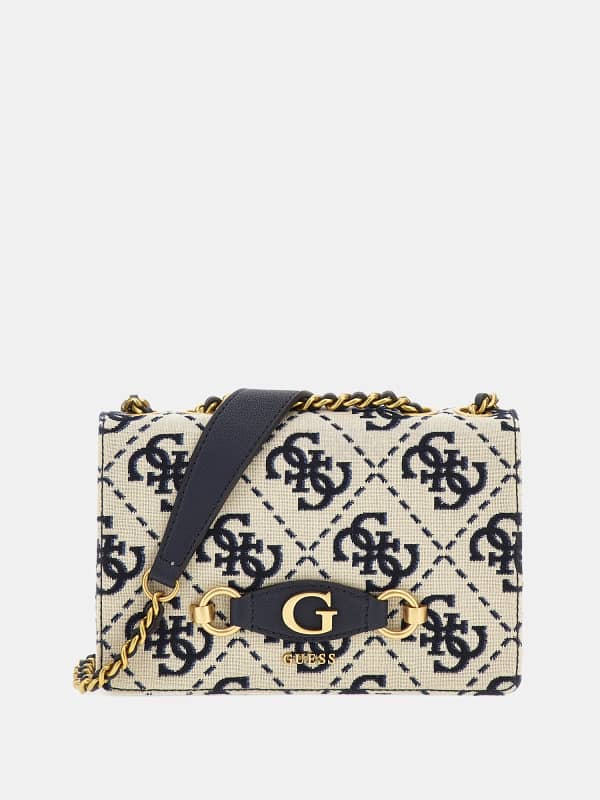 Håndtaske GUESS Izzy 4G Logo Mini Crossbody Beige | HWJA8654210, 0