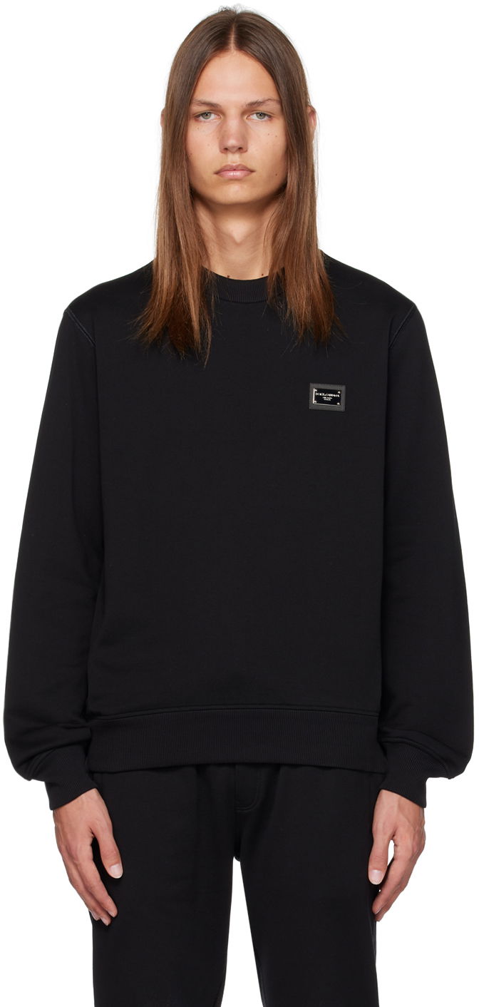Sweatshirt Dolce & Gabbana Black Plaque Sweatshirt Sort | G9ABJTG7F2G