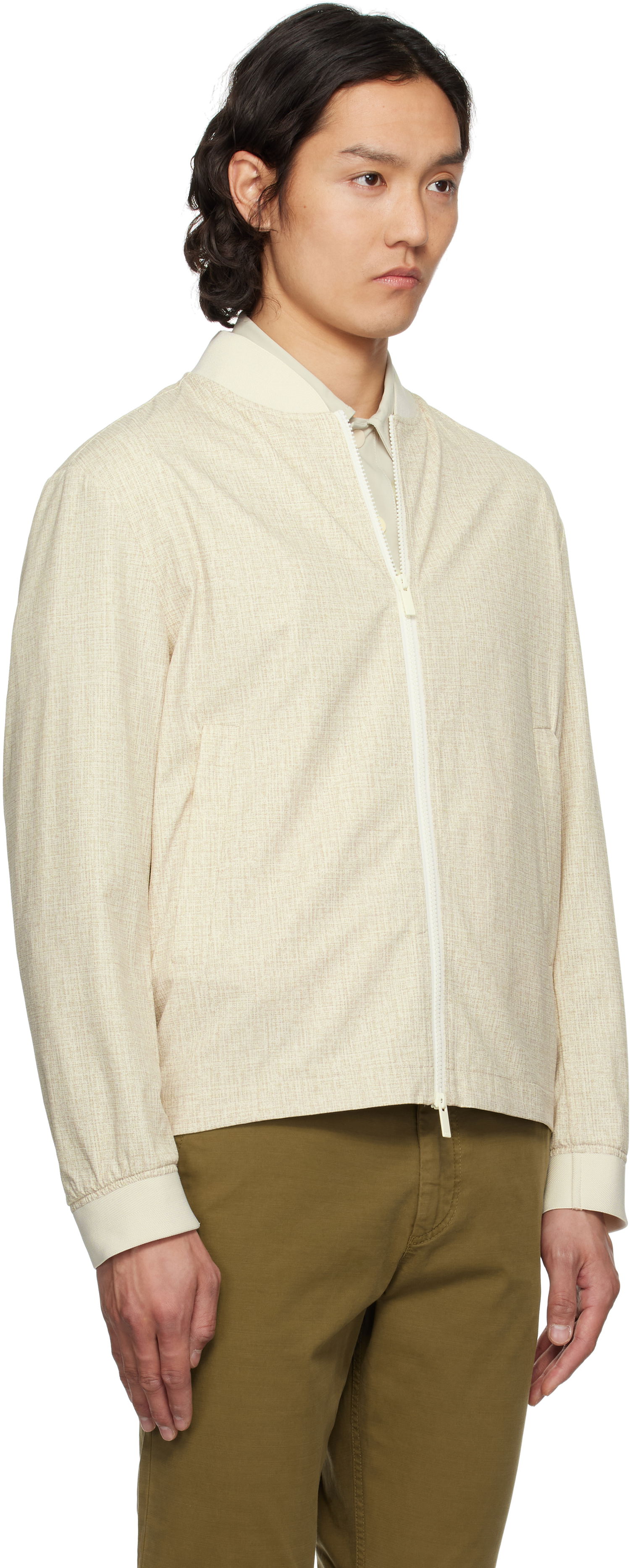 Bomberjakke BOSS BOSS Slim-Fit Bomber Jacket Beige | 50539477, 1