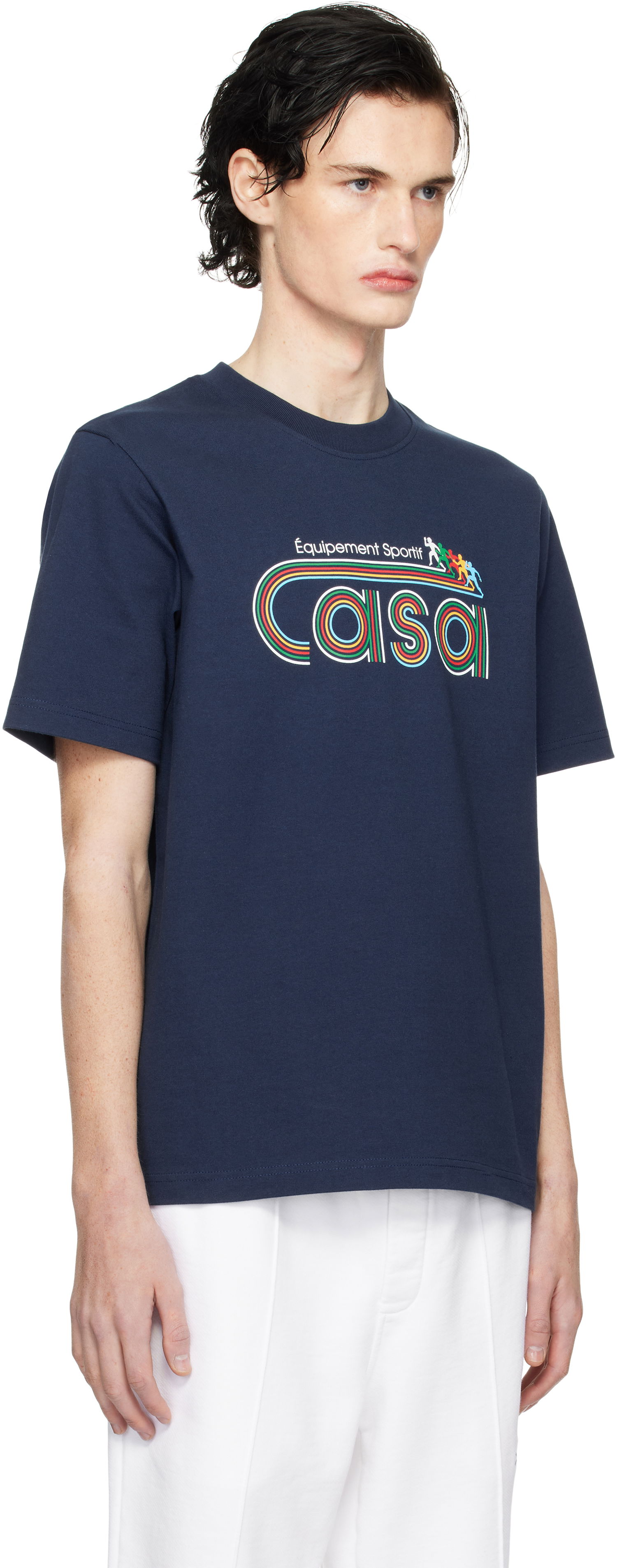 T-shirt Casablanca Navy 'Equipement Sportif' Graphic T-Shirt Mørkeblå | MPS25-JTS-001-02, 1