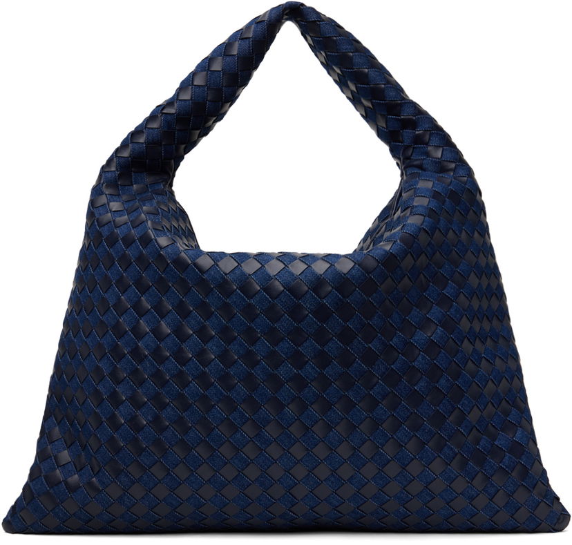 Skuldertaske Bottega Veneta Large Hop Bag Mørkeblå | 795949 V48V1