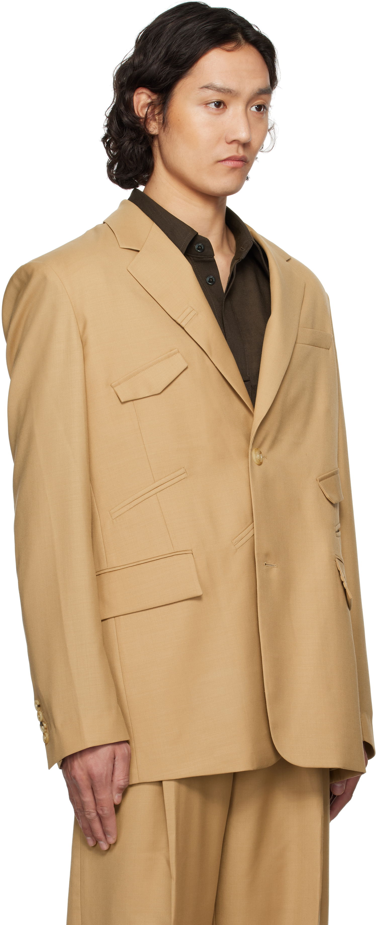 Jakke Feng Chen Wang Feng Chen Wang Multi Slash Blazer Beige | FUS19JK01B, 1