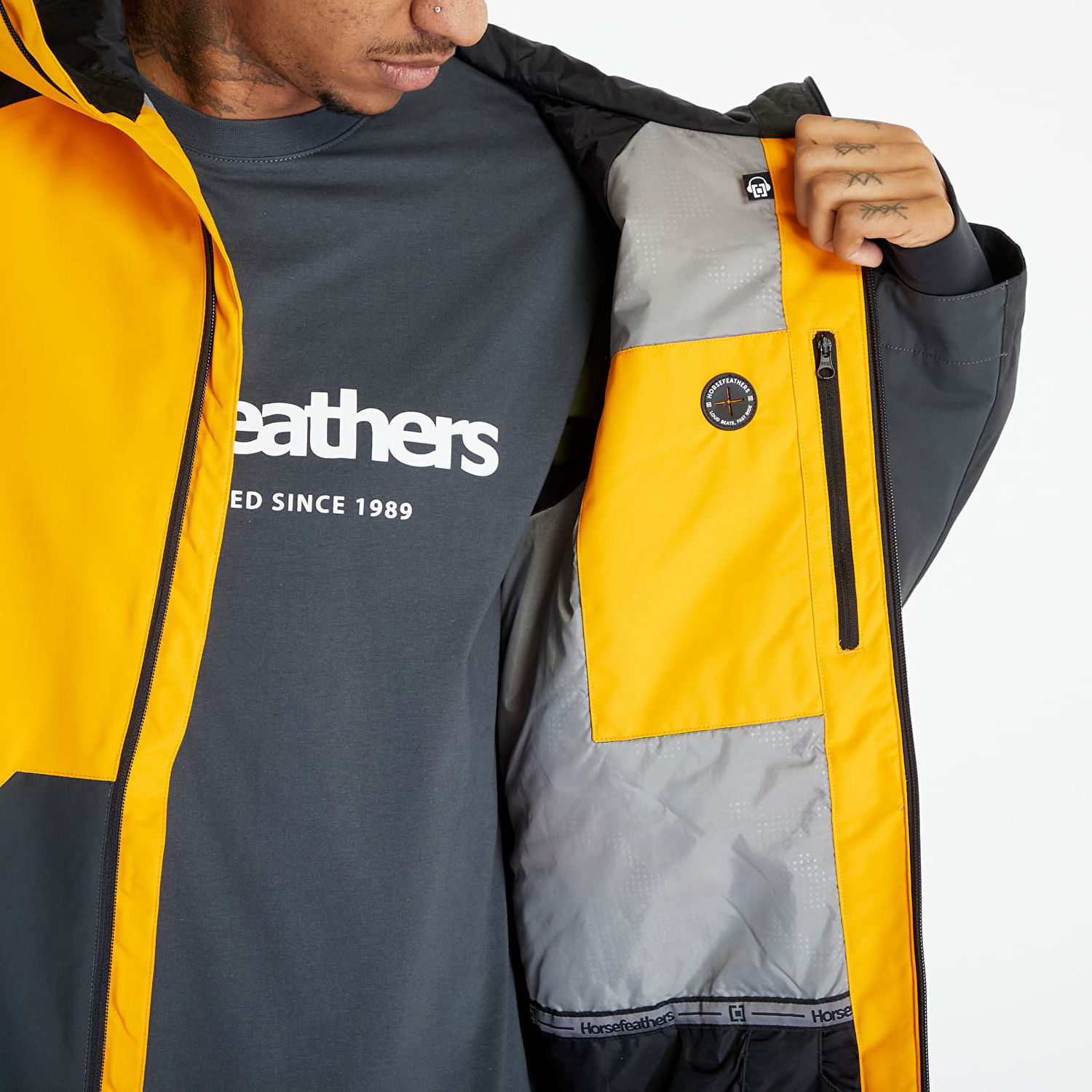 Jakke Horsefeathers Crown Jacket Gul | OM306F, 1