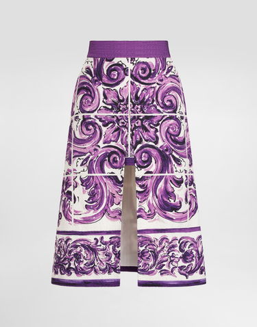 Nederdel Dolce & Gabbana Dolce & Gabbana Majolica Print A-Line Skirt Lilla | F4C4VTFP9AKHP5DQ, 0