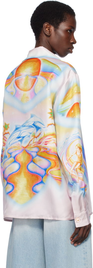 Skjorte Casablanca Casablanca Psychedelic Nirvana Print Silk Long Sleeve Shirt Lyserød | U-WS25-SH-006-05, 2