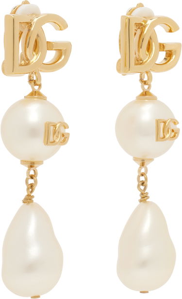 Øreringe Dolce & Gabbana Dolce&Gabbana 'DG' Logo Clip-on Pearl Earrings Metalisk | WER2Y2 W1111, 1