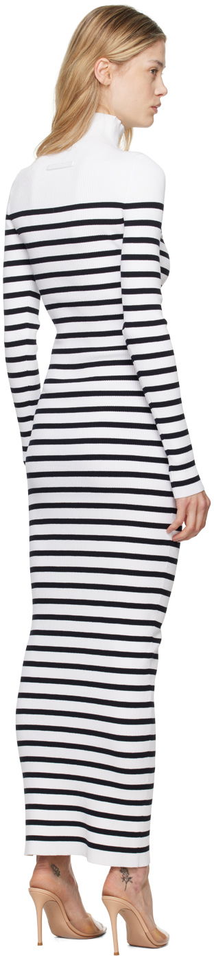 Kjole Jean Paul Gaultier Jean Paul Gaultier 'The Knit Marinière' Striped Maxi Dress Hvid | 24/30-F-RO243-M063-0159, 2
