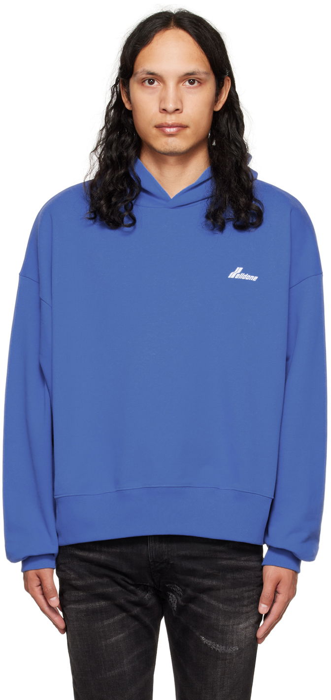 Sweatshirt We11done We11done Lettering Symbol Hoodie Blå | WD-TH3-22-840-U-BL