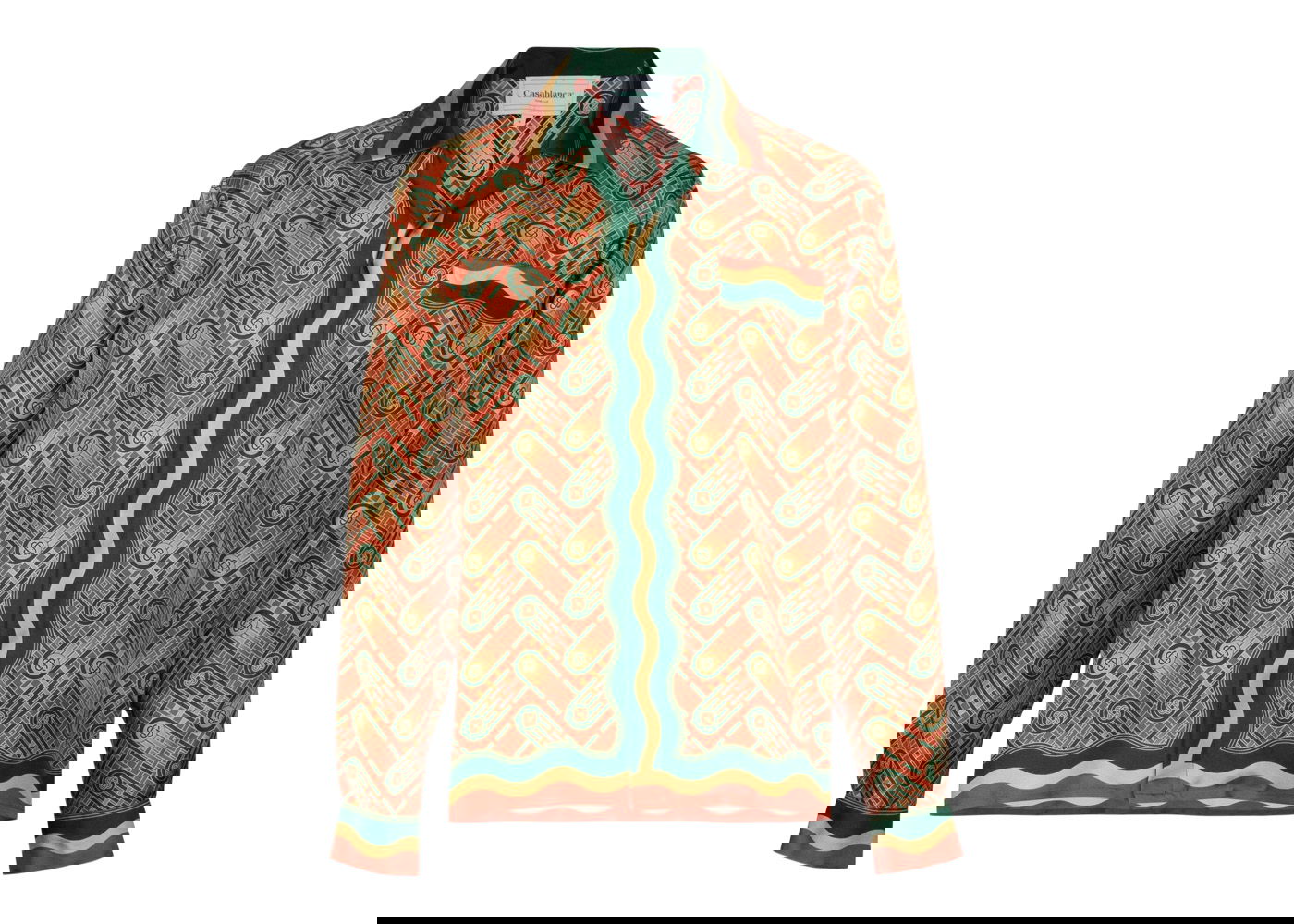 Skjorte Casablanca Ping Pong Monogram Silk Shirt Flerfarvet | MS22SH006 - BUR, 0