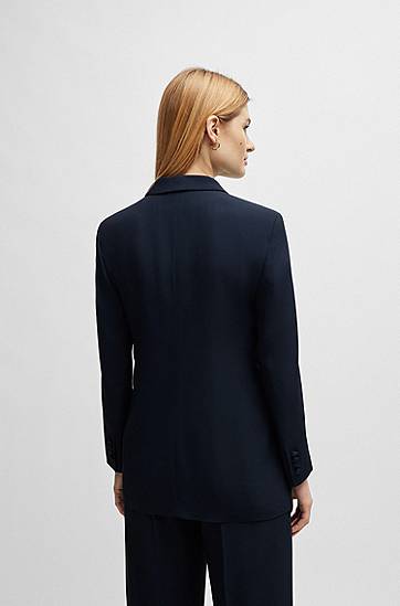 Jakke BOSS Regular-Fit Shawl-Lapel Jacket Mørkeblå | 50512808, 1