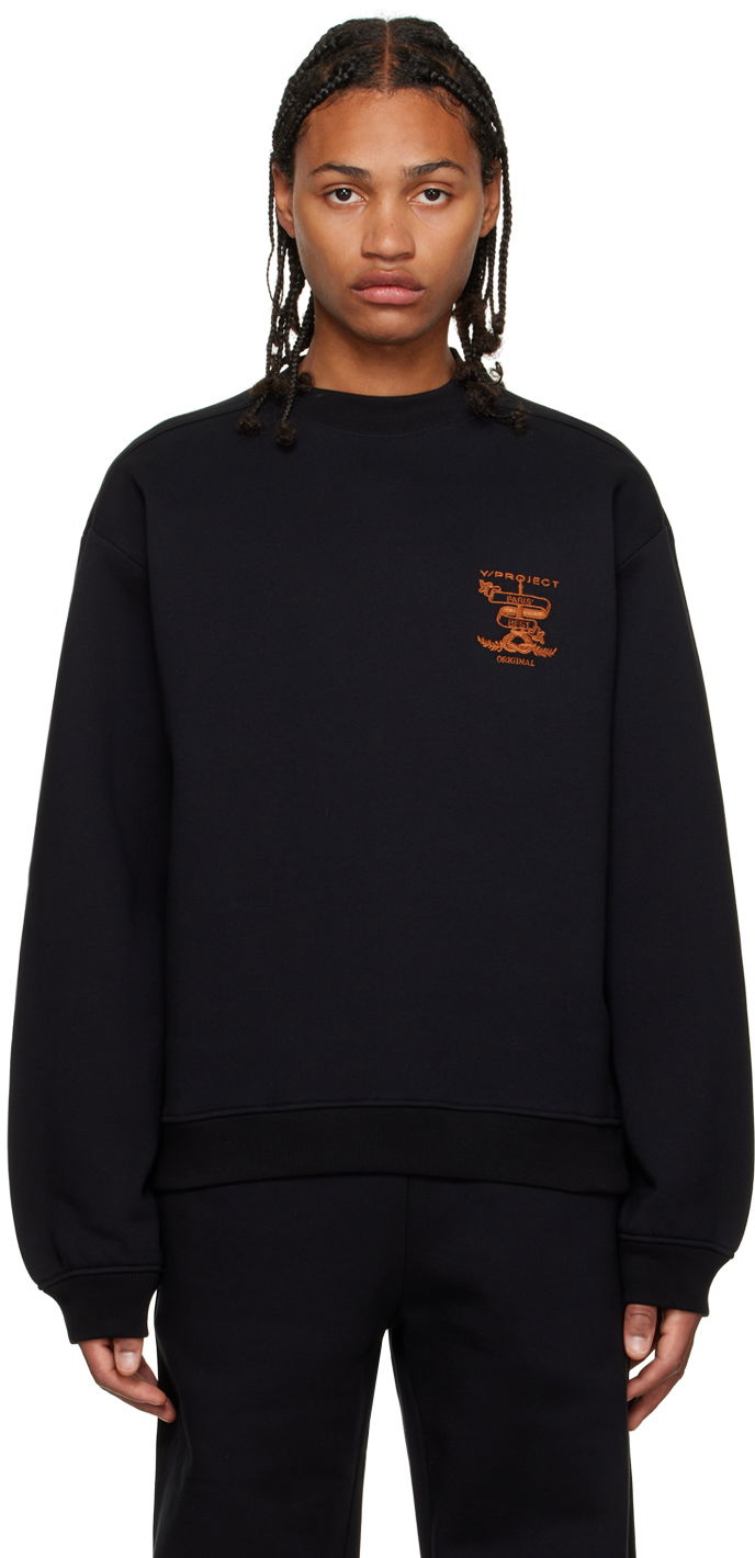 Sweatshirt Y/PROJECT Embroidered Sweatshirt Sort | SWEAT52-S25