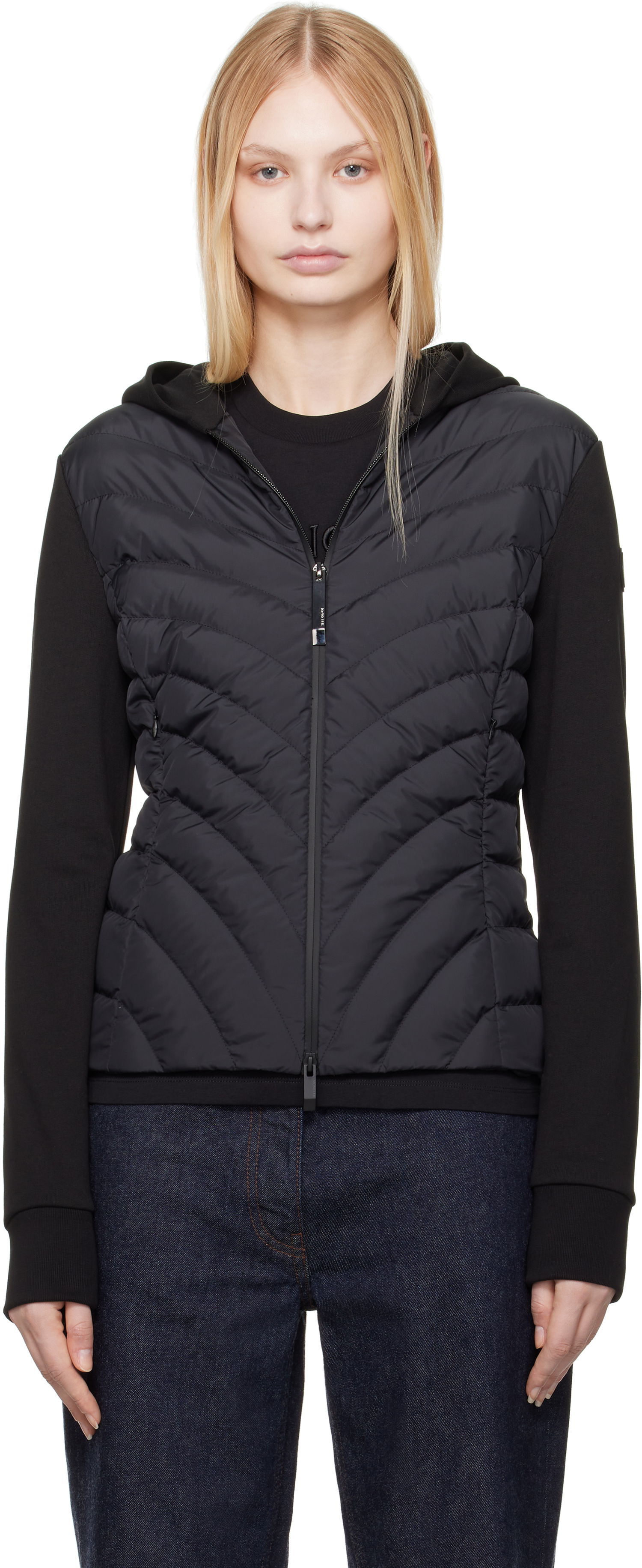 Sweatshirt Moncler Moncler Zip Up Hooded Down Cardigan Sort | K10938G00020809KZ, 0