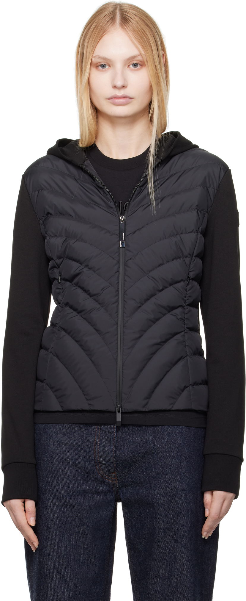 Sweatshirt Moncler Moncler Zip Up Hooded Down Cardigan Sort | K10938G00020809KZ