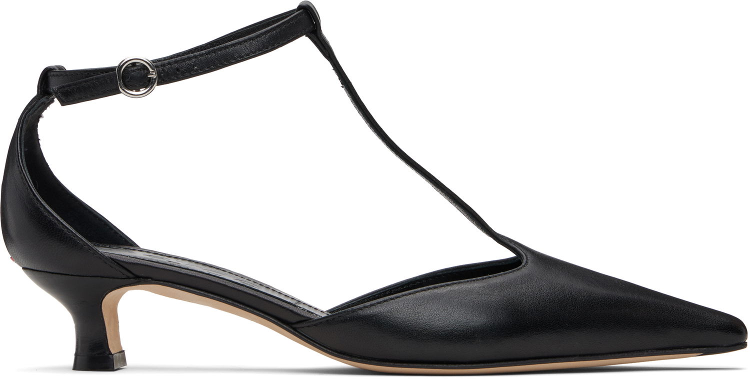 Skopleje Aeyde Aeyde Liz T-Bar Kitten Heels Sort | A11-PU0596001001-225, 0