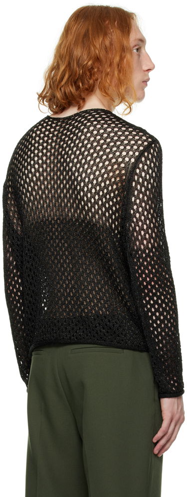 Sweater Dion Lee Metallic Long Sleeve Sweater Sort | C7107F22, 2