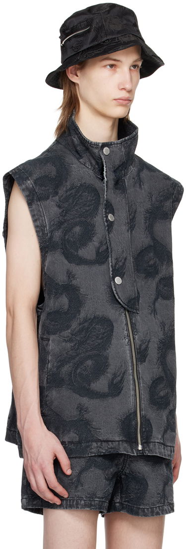 Vest Feng Chen Wang Feng Chen Wang Dragon Denim Vest Sort | FUS17VS04, 1